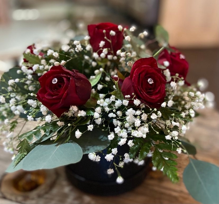 Hat Box Rose Display